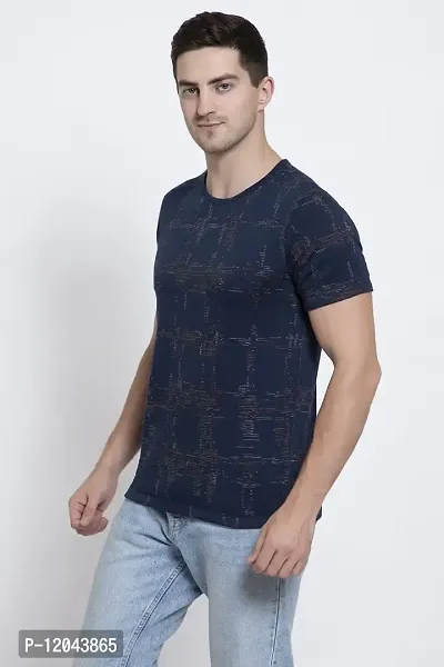 QUEMICTION Regular Fit Round Neck Reversible T-Shirt for Men Navy (Size M)-thumb5