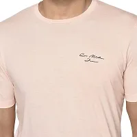 QUEMICTION Solid Round Neck T-Shirt for Men -{Light Pink} {Size-M}-thumb3