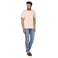 QUEMICTION Solid Round Neck T-Shirt for Men -{Light Pink} {Size-M}-thumb2