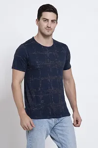 QUEMICTION Regular Fit Round Neck Reversible T-Shirt for Men Navy (Size M)-thumb3