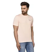 QUEMICTION Solid Round Neck T-Shirt for Men -{Light Pink} {Size-M}-thumb1