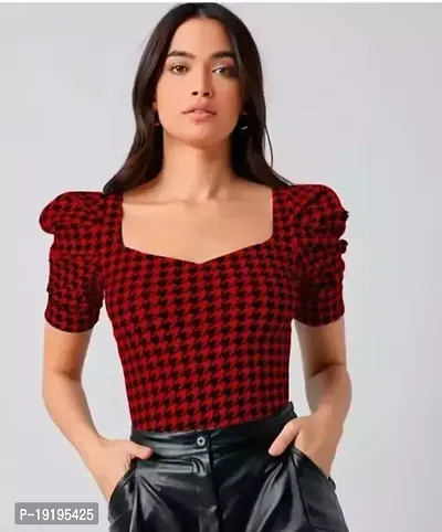 Elegant Maroon Lycra Top For Women