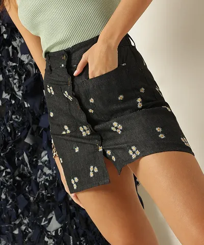 Premium Designer Denim Mini Skirts For Women