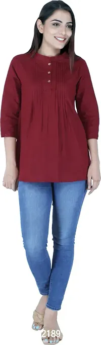 Elegant Maroon Pure Cotton Top For Women