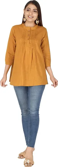 Elegant Yellow Pure Cotton Top For Women