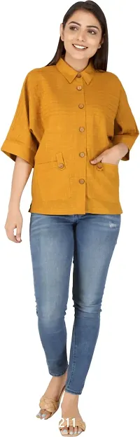 Elegant Yellow Pure Cotton Top For Women