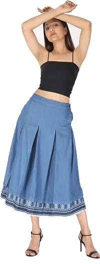 Classic Midi Length Skirt For Women