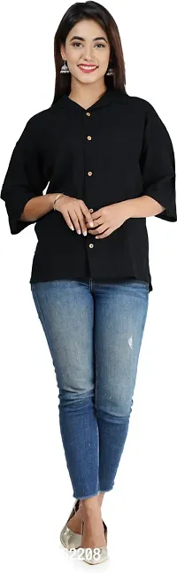 Elegant Black Pure Cotton Top For Women