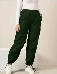 Trendy Green Crepe Solid Trousers For Women-thumb2