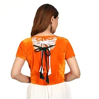 Trendy Velvet with Back Side Tri Color Knot Blouse-thumb3