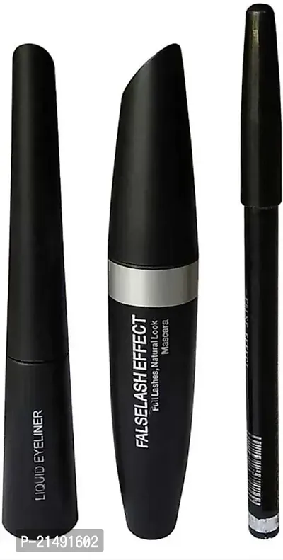 Kajal  Face Blendar puff   Eyebrow Pencil Black  Liquid EyeLiner  Mascara ( 3 in 1 )  water beauty and air cc cream Foundation( 6 items )-thumb3