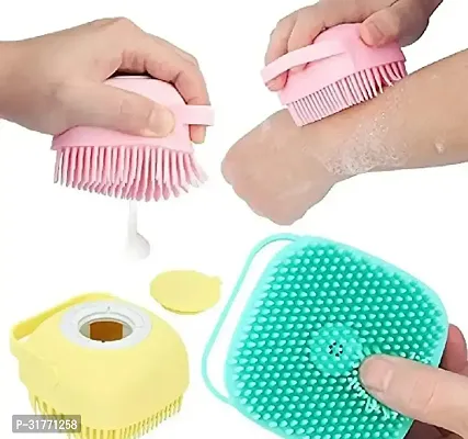 Body Scrubber With Soap Dispenser For Shower Silicone Exfoliating Brushes Soft Body Exfoliator Bath Loofah-thumb0