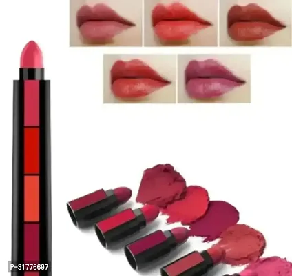 5 in 1 Combo Of Different Color Matte Longlasting Lipstick-thumb0