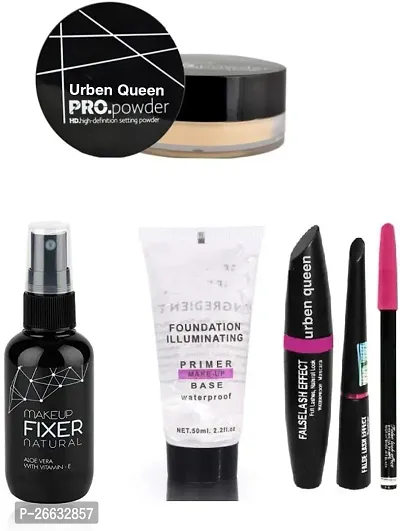 Stylish Primeer And Fixer And Loose Powder And Eyeliner And Mascara And Eyebrow Pencil 6 Items-thumb0