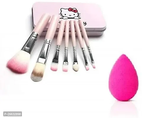 Stylish Face Blendar Puff And Set Of 7 Brushes Mini 2 Items-thumb0