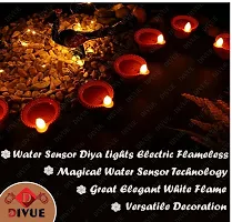 Decorative Electric Flameless Water Sensor Eco-Friendly LED Diyas- Pack Of 6-thumb3