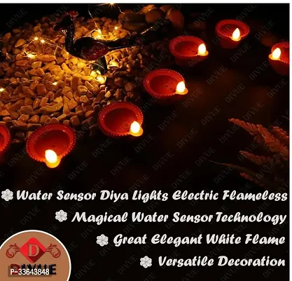 Decorative Electric Flameless Water Sensor Eco-Friendly LED Diyas- Pack Of 6-thumb4