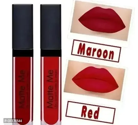 Red And Maroon Matte Me Lipsticks Pack Of 2-thumb0