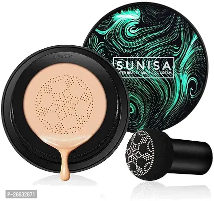 Stylish Sunis Foundation Mushroom Head Air Cushion Waterproof Bb Cream Frost Concealer Oil Control Face Make Up Foundation And Makeup Base Primer And After Makeup Fixer 3 Items-thumb3