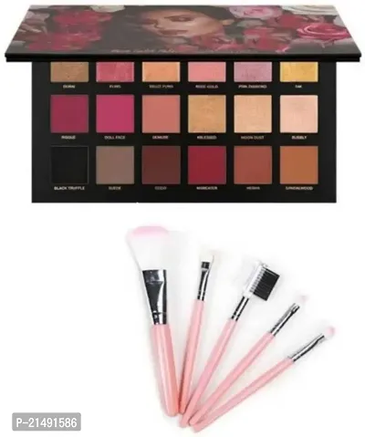 Rose gold edition eyeshadow palette  Set of 5 makeup brushes ( 2 items )