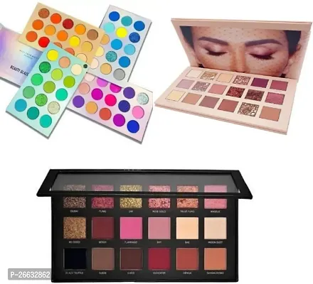 Stylish Rose Gold Eyshadow Palette And Nude Edition Eyeshadow And Color Bord Eyeshadow Palette Different Shades Different Style 3 Items-thumb0