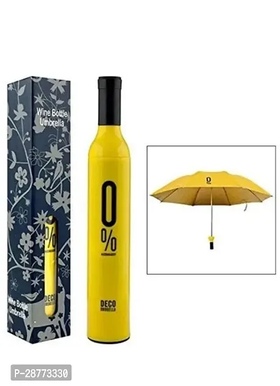 Stylist Wine Bottle Umbrella- Yellow-thumb0
