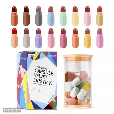 Long-lasting Glossy Crayon Capsule Lipstick Set of 16