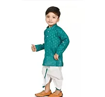 Stylish Green Cotton Kurta Sets For Boys-thumb2