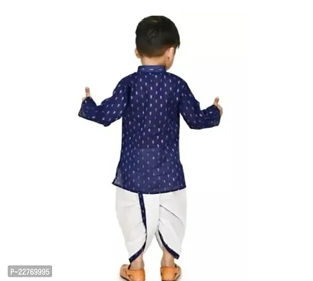 Stylish Blue Cotton Kurta Sets For Boys-thumb2