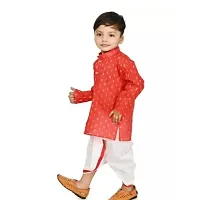 Stylish Red Cotton Kurta Sets For Boys-thumb1