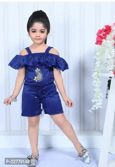 Stylish Fancy Cotton Basic Jumpsuit For Girls-thumb0