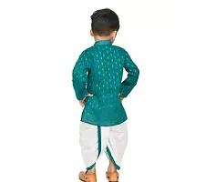 Stylish Green Cotton Kurta Sets For Boys-thumb1