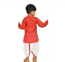 Stylish Red Cotton Kurta Sets For Boys-thumb2