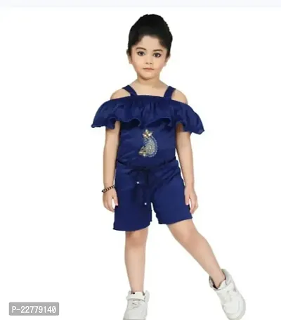 Stylish Fancy Cotton Basic Jumpsuit For Girls-thumb2