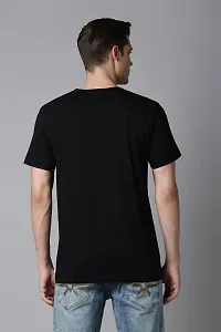 Mens Round Neck Black Cotton T-Shirt regular-thumb2