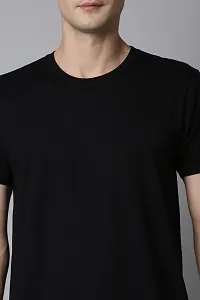 Mens Round Neck Black Cotton T-Shirt regular-thumb1