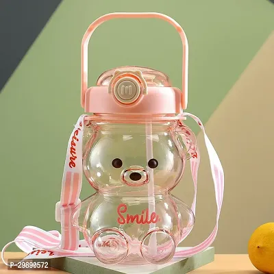 Cute Bear Shape Kids Water Bottle 1000 ml with Strap and DIY Stickers