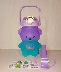 Fancy Colorful Bear Shape Drinking Water Bottle For Kids 1000 ML With Free DIY stickers-thumb1