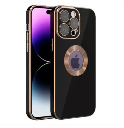 Cloudza Ultra Thin Premium TPU Bumper Shockproof Soft Cover Electroplating 6D Design Silicone Skin Slim Case Back Cover for iPhone 14 Pro Max Black