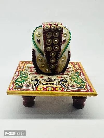 choki Design Square Shaped Mini Marble Chowki for Pooja God Idols and Home Decor Size 4 X 4 Inch Pack of 1 Multi Colour