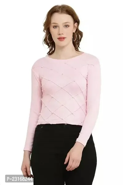 Elegant Pink Lycra Solid Tunic For Women-thumb0