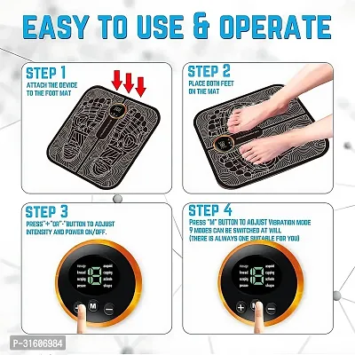 Foot Massager Pain Relief Wireless Ems Massage Mat Machine,Rechargeable Portable Folding Body Massager With 8 Mode/19 Levels For Legs,Body Foot,Neck,Arms,Hand Therapy Machine-thumb2