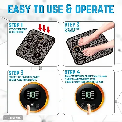 Foot Massager for Neuropathy - Foot Massager Mat for Pain Plantar Relief, Improve Circulation, Muscle Relaxation, Portable  Rechargeable-thumb2