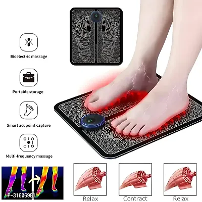 Ems Foot Massager Pain Relief,Electric Ems Massage Machine Mat,Rechargeable Portable Folding Automatic With 8 Mode/19 Intensity For Legs,Body,Hand Device For Men And Women-thumb0