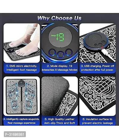 Ems Foot Massager Pain Relief,Electric Ems Massage Machine Mat,Rechargeable Portable Folding Automatic With 8 Mode/19 Intensity For Legs,Body,Hand Device For Men And Women-thumb3