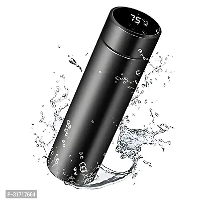 Temperature Display Water Bottle 500ml, Black-thumb0