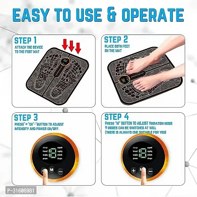 Ems Foot Massager Pain Relief,Electric Ems Massage Machine Mat,Rechargeable Portable Folding Automatic With 8 Mode/19 Intensity For Legs,Body,Hand Device For Men And Women-thumb2