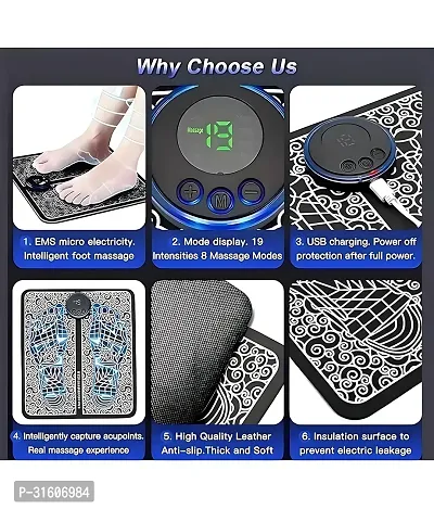 Foot Massager Pain Relief Wireless Ems Massage Mat Machine,Rechargeable Portable Folding Body Massager With 8 Mode/19 Levels For Legs,Body Foot,Neck,Arms,Hand Therapy Machine-thumb4