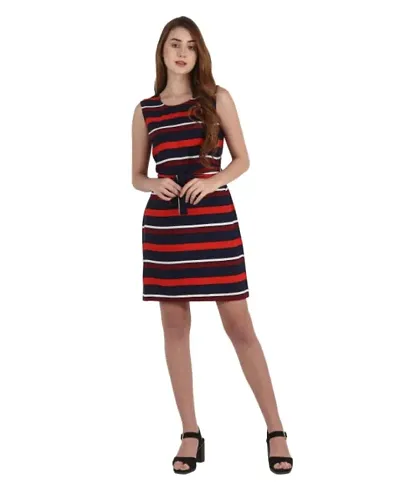 Trendy Crepe Sleeveless A-Line Dress