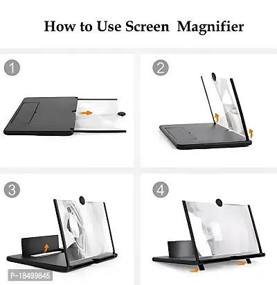 8inch Screen Magnifier for Smartphone, Mobile Phone 3D HD Magnifier Screen Expanders for Movies, Videos, and Gaming . Foldable Phone Stand with Screen Amplifier, Compatible with All Smartphones-thumb4